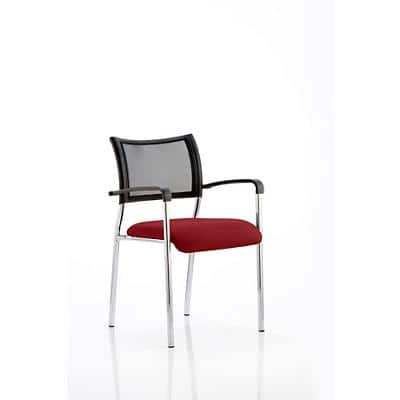 Dynamic Visitor Chair Fixed Armrest Brunswick Chrome Frame Mesh Back Ginseng Chilli Fabric Seat