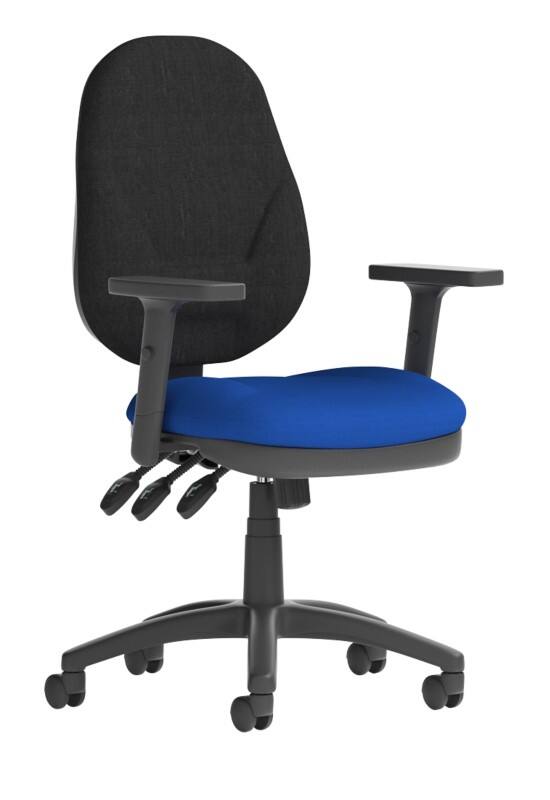 dynamic Eclipse XL III Operator Chair Permanent Contact Fabric Height-Adjustable Armrest Black, Blue 120 kg Eclipse Plus XL 670 x 670 x 1,000 mm