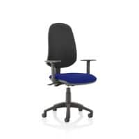 Dynamic Independent Seat & Back Task Operator Chair Height Adjustable Arms Eclipse Plus XL Black Back, Stevia Blue Seat Without Headrest High Back