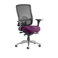 dynamic Regent Operator Chair Synchro Tilt Mesh Fabric Height-Adjustable Armrest Purple 125 kg Regent 660 x 660 x 1,110 mm