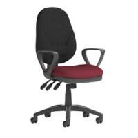 Dynamic Independent Seat & Back Task Operator Chair Loop Arms Eclipse Plus XL Black Back, Ginseng Chilli Seat Without Headrest High Back