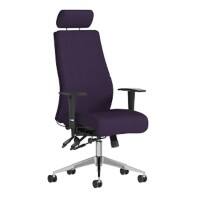 Dynamic Independent Seat & Back Posture Chair Height Adjustable Arms Onyx Ergo Tansy purple Seat With Adjustable Headrest High Back