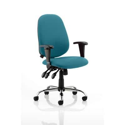 Dynamic Independent Seat & Back Task Operator Chair Height Adjustable Arms Lisbon Maringa Teal Seat Without Headrest High Back
