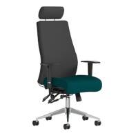 dynamic Onyx Ergo Posture Chair Permanent Contact Fabric Height-Adjustable Armrest Maringa Teal 135 kg Onyx Ergo 610 x 670 x 1,400 mm