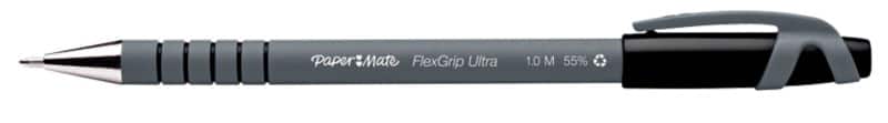 Papermate FlexGrip Ultra Non-retractable Ballpoint Pen Black 0.5 mm Medium Ballpoint Non Refillable Pack of 12