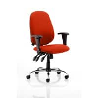 Dynamic Independent Seat & Back Task Operator Chair Height Adjustable Arms Lisbon Tabasco Red Seat Without Headrest High Back