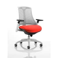 Dynamic Synchro Tilt Task Operator Chair Height Adjustable Arms Flex Moonstone White Back, Tabasco Red Seat, White Frame Optional Headrest Medium Back