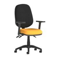 dynamic Eclipse III Operator Chair Permanent Contact Fabric Height-Adjustable Armrest Black, Canary Yellow 120 kg Eclipse Plus III 600 x 600 x 970 mm