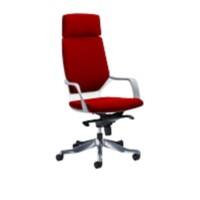 Dynamic Knee Tilt Executive Chair Fixed Arms Xenon Bergamot Cherry Seat, White Shell With Headrest High Back