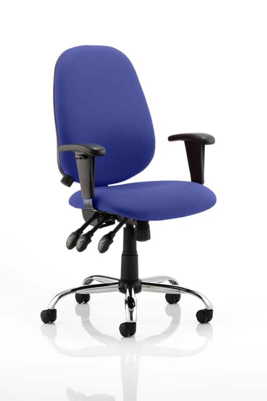 dynamic Lisbon Operator Chair Permanent Contact Fabric Height-Adjustable Armrest Blue 125 kg Lisbon 650 x 650 x 1,040 mm