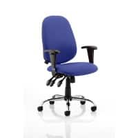 Dynamic Independent Seat & Back Task Operator Chair Height Adjustable Arms Lisbon Stevia Blue Seat Without Headrest High Back