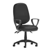 Dynamic Permanent Contact Backrest Task Operator Chair Fixed Arms Eclipse III Black Seat Without Headrest High Back