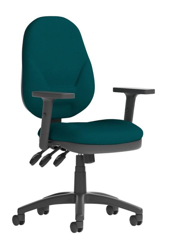 dynamic Eclipse XL III Operator Chair Permanent Contact Fabric Height-Adjustable Armrest Maringa Teal 120 kg Eclipse Plus XL 670 x 670 x 1,000 mm