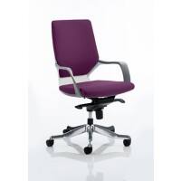 Dynamic Knee Tilt Visitor Chair Fixed Arms Xenon Tansy Purple Seat, White Shell Without Headrest Medium Back