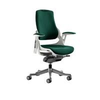 Dynamic Synchro Tilt Executive Chair Height Adjustable Arms Zure Maringa Teal Seat, White Frame With Headrest High Back