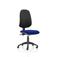 Dynamic Independent Seat & Back Task Operator Chair Without Arms Eclipse Plus XL Black Back, Stevia Blue Seat Without Headrest High Back