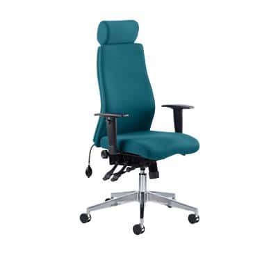 Dynamic Independent Seat & Back Posture Chair Height Adjustable Arms Onyx Maringa Teal Seat With Headrest High Back