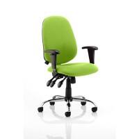 Dynamic Independent Seat & Back Task Operator Chair Height Adjustable Arms Lisbon Myrrh Green Seat Without Headrest High Back