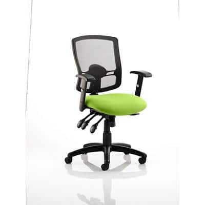 Dynamic Independent Seat & Back Task Operator Chair Height Adjustable Arms Portland III Black Back, Myrrh Green Seat Without Headrest Medium Back