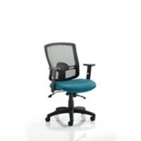 dynamic Portland Operator Chair Basic Tilt Fabric Height-Adjustable Armrest Black, Maringa Teal 125 kg Portland II 620 x 600 x 910 mm
