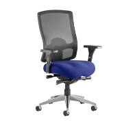 dynamic Regent Operator Chair Synchro Tilt Mesh Fabric Height-Adjustable Armrest Black, Blue 125 kg Regent 660 x 660 x 1,110 mm