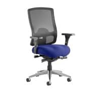 Dynamic Synchro Tilt Task Operator Chair Height Adjustable Arms Regent Black Back, Stevia Blue Seat Without Headrest High Back