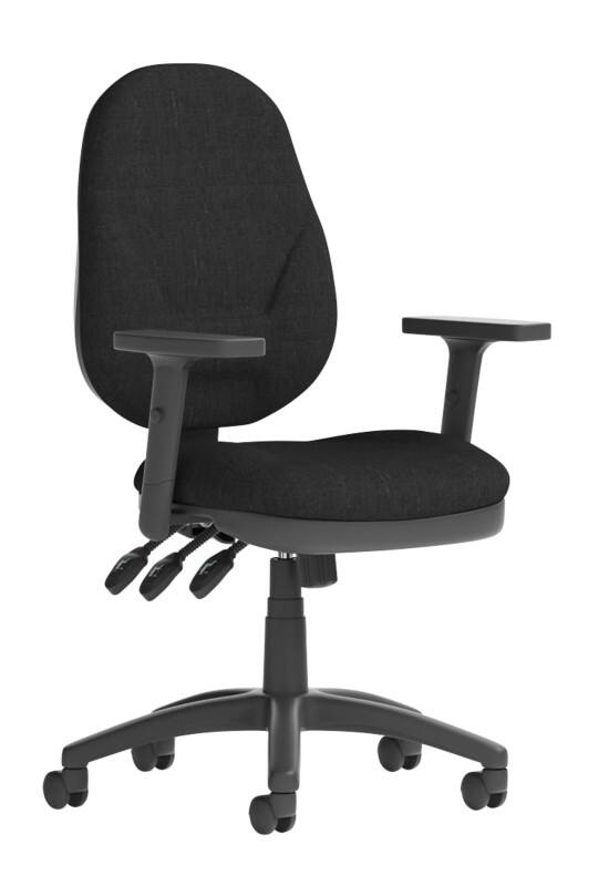 dynamic Eclipse XL III Operator Chair Permanent Contact Fabric Height-Adjustable Armrest Black 120 kg Eclipse Plus XL 670 x 670 x 1,000 mm