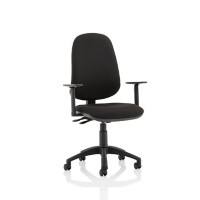 Dynamic Independent Seat & Back Task Operator Chair Height Adjustable Arms Eclipse Plus XL Black Back Without Headrest High Back