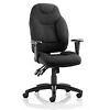 Dynamic Permanent Contact Backrest Task Operator Chair Height Adjustable Arms Galaxy Black Seat With Headrest Medium Back
