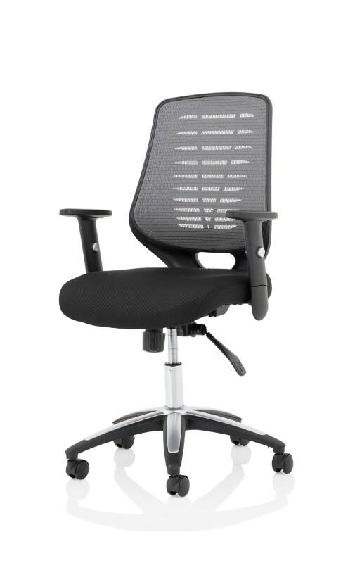 dynamic Relay Operator Chair Basic Tilt Mesh Fabric Height-Adjustable Armrest Black, Silver 110 kg Relay 650 x 610 x 980 mm