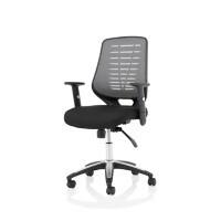 dynamic Relay Operator Chair Basic Tilt Mesh Fabric Height-Adjustable Armrest Black, Silver 110 kg Relay 650 x 610 x 980 mm