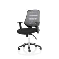 Dynamic Basic Tilt Task Operator Chair Height Adjustable Arms Relay Silver Back, Black Seat Without Headrest Medium Back
