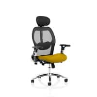 Dynamic Basic Tilt Executive Chair Height Adjustable Arms Sanderson II Senna Yellow Seat Without Headrest High Back