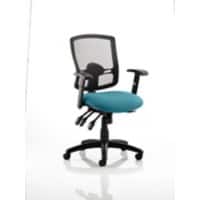 Dynamic Basic Tilt Task Operator Chair Height Adjustable Arms Portland III Black Back, Maringa Teal Seat Without Headrest Medium Back