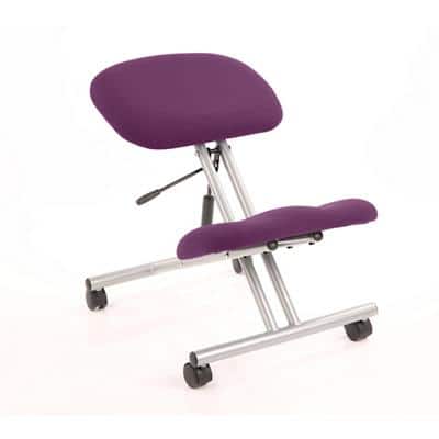 Dynamic Basic Tilt Kneeling Stool Without Arms Kneeler Tansy Purple Seat, Silver Frame Without Headrest