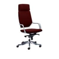 Dynamic Basic Tilt Executive Chair Fixed Arms Xenon Ginseng Chilli Seat, White Shell With Headrest High Back