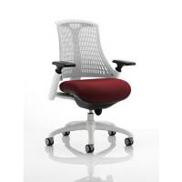dynamic Flex Operator Chair Synchro Tilt Fabric Height-Adjustable Armrest Red, White 110 kg Flex 690 x 680 x 945 mm