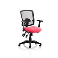 Dynamic Independent Seat & Back Task Operator Chair Height Adjustable Arms Portland III Black Back, Bergamot Cherry Seat Without Headrest Medium Back