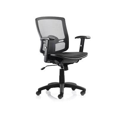 Dynamic Basic Tilt Task Operator Chair Height Adjustable Arms Palma Black Back, Black Seat Without Headrest Medium Back