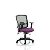 Dynamic Basic Tilt Task Operator Chair Height Adjustable Arms Portland II Black Back, Tansy Purple Seat Without Headrest Medium Back