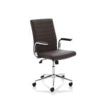 Dynamic Tilt & Lock Executive Chair Fixed Arms Ezra Brown Seat Without Headrest Medium Back