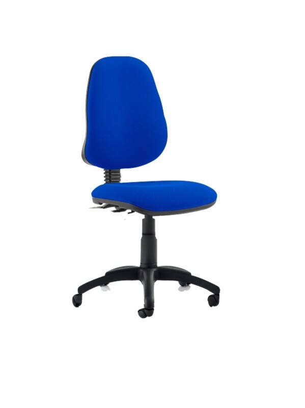 Dynamic Permanent Contact Backrest Task Operator Chair Without Arms Eclipse Plus Blue Seat Without Headrest High Back