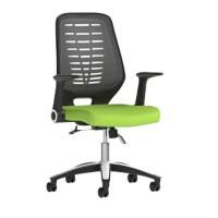 Dynamic Tilt & Lock Task Operator Chair Folding Arms Relay Silver Back, Myrrh Green Seat Without Headrest Medium Back