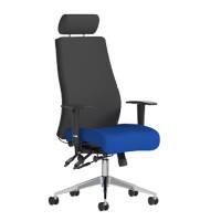 dynamic Onyx Ergo Posture Chair Permanent Contact Fabric Height-Adjustable Armrest Black, Blue 135 kg Onyx 610 x 670 x 1,400 mm