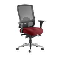 dynamic Regent Operator Chair Synchro Tilt Mesh Fabric Height-Adjustable Armrest Black, Red 125 kg Regent 660 x 660 x 1,110 mm