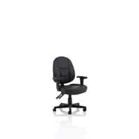 Dynamic Permanent Contact Backrest Task Operator Chair Height Adjustable Arms Jackson Black Seat Without Headrest High Back