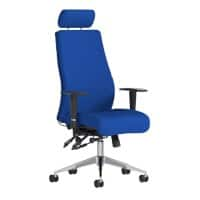 Dynamic Independent Seat & Back Posture Chair Height Adjustable Arms Onyx Stevia Blue Seat With Headrest High Back