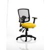 Dynamic Independent Seat & Back Task Operator Chair Height Adjustable Arms Portland III Black Back, Senna Yellow Seat Without Headrest Medium Back