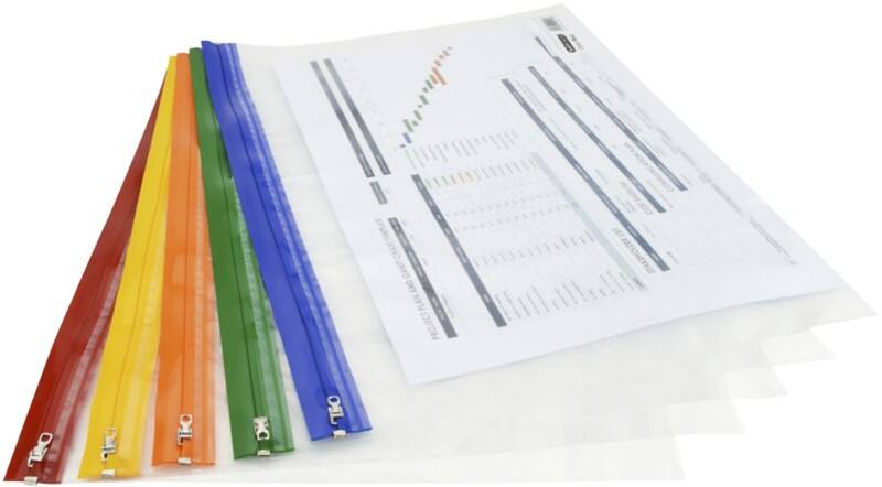 Rapesco Zippi Bags Zip Lock Bags A3 Zip PP (Polypropylene) 35.5 (W) x 48 (D) x 0.5 (H) cm Assorted Pack of 5