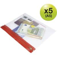 Rapesco Zip Lock Bags 1507 A5 Zip PP (Polypropylene) 34.6 (W) x 2.8 (D) x 48.2 (H) cm Assorted Pack of 5